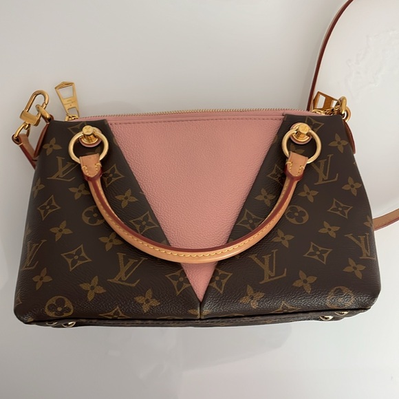 Authentic Louis Vuitton V Tote Monogram Canvas and Leather BB - Picture 9 of 10